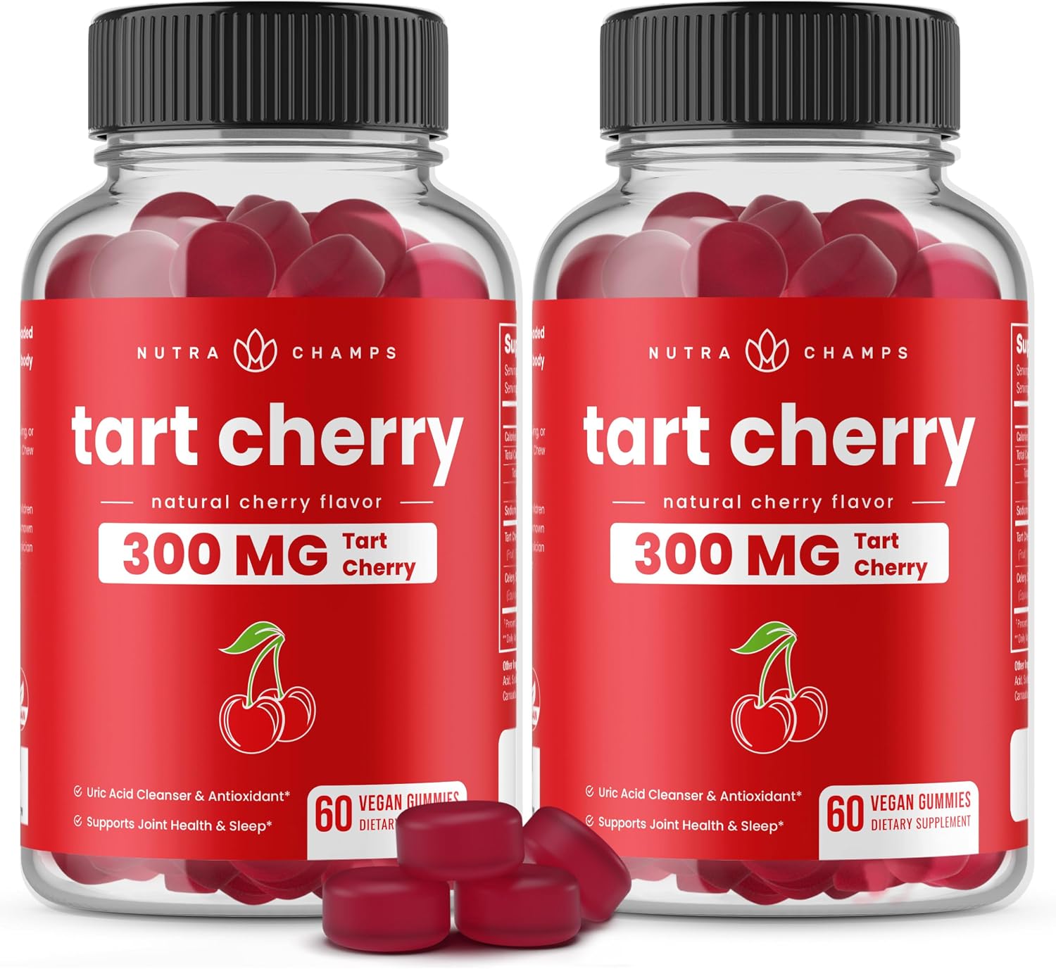 Gominolas de Cereza Ácida con Semilla de Apio – Potente Extracto 10:1 – 60 Gominolas – Vegano, No OGM
