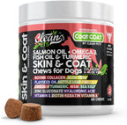 Clean Pets Aceite de Salmón Omega 3 para Perros con Colágeno, Aloe Vera, Biotina y Queratina - Suplemento para Piel y Pelaje