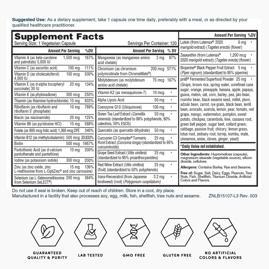 Nature's Lab One Daily Multivitamin Cápsulas