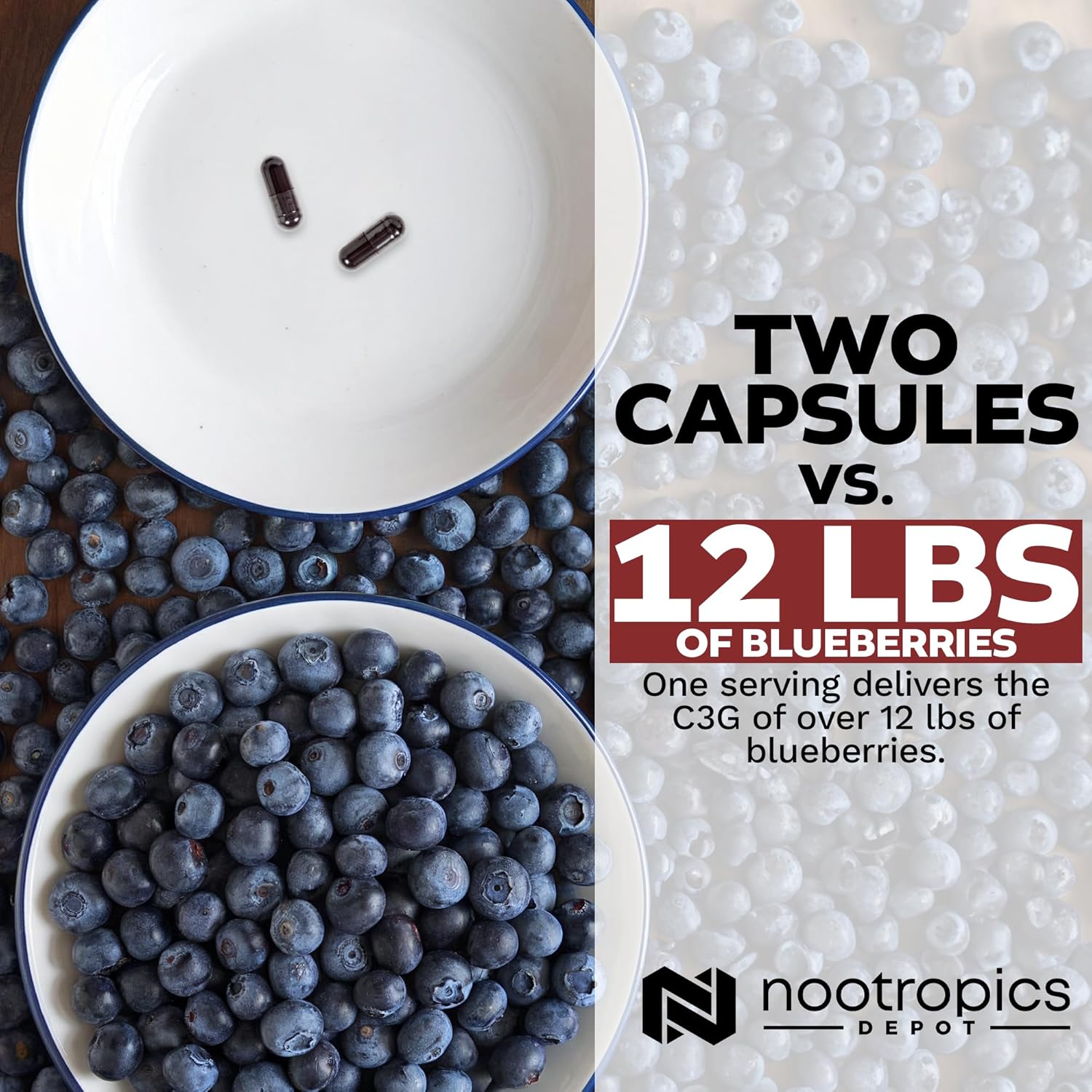 Nootropics Depot Cianidina 3-Glucósido 125mg | 180 Cápsulas | Extracto de Arroz Negro