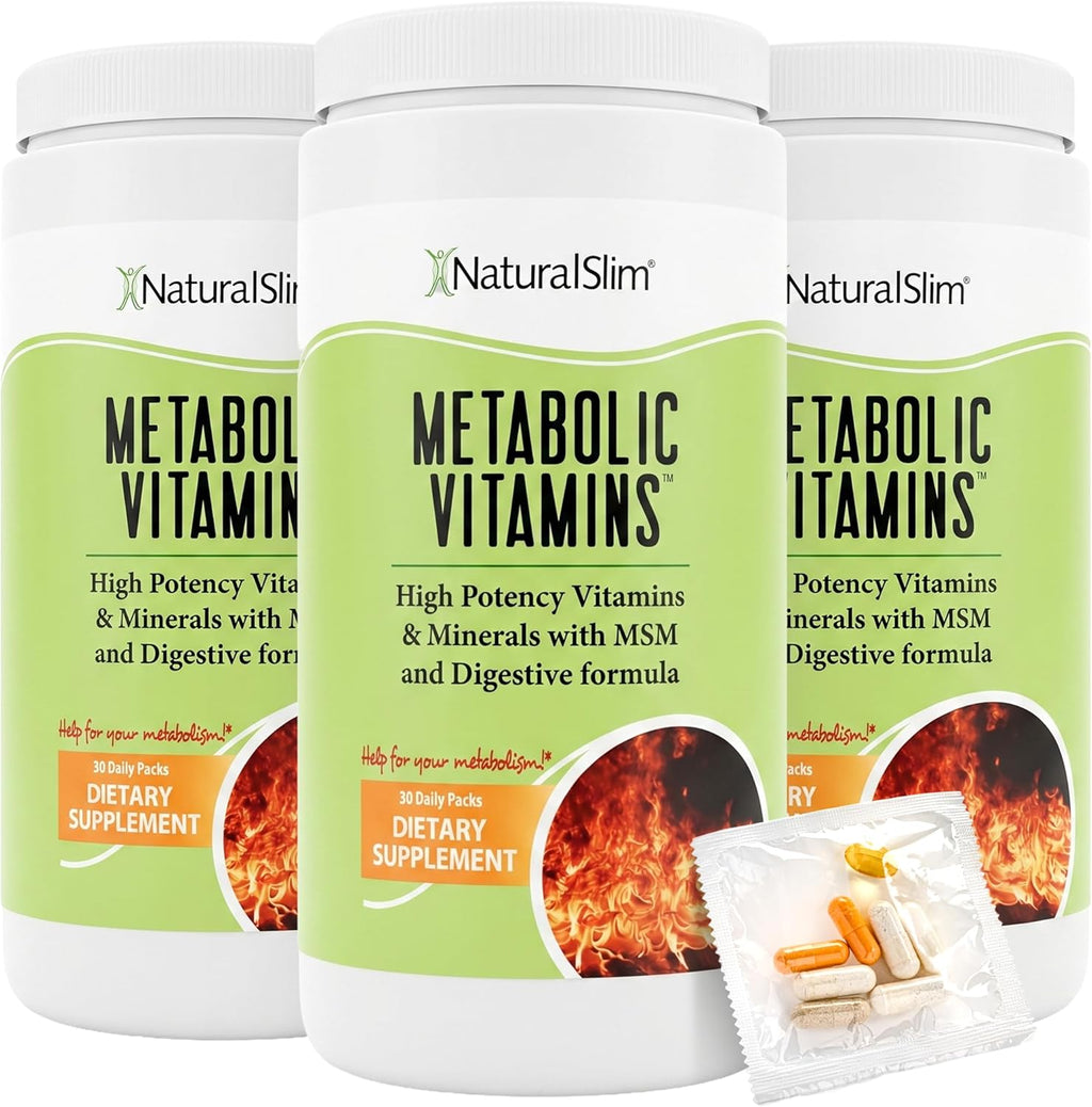 NaturalSlim Metabolic Vitamins - Multivitamínico Completo con Enzimas Digestivas (3 Paquetes)