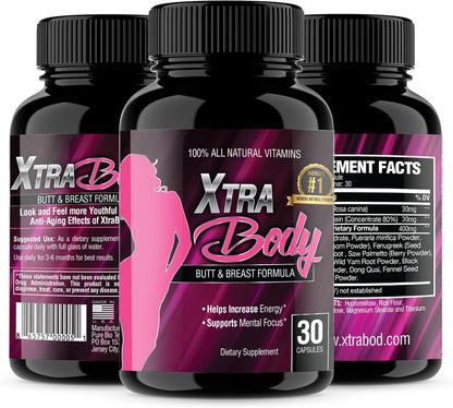 XtraBody Butt Enhancement and Breast – Aumento de glúteos y pecho: Los fitoestrógenos presentes estimulan el – Image 1
