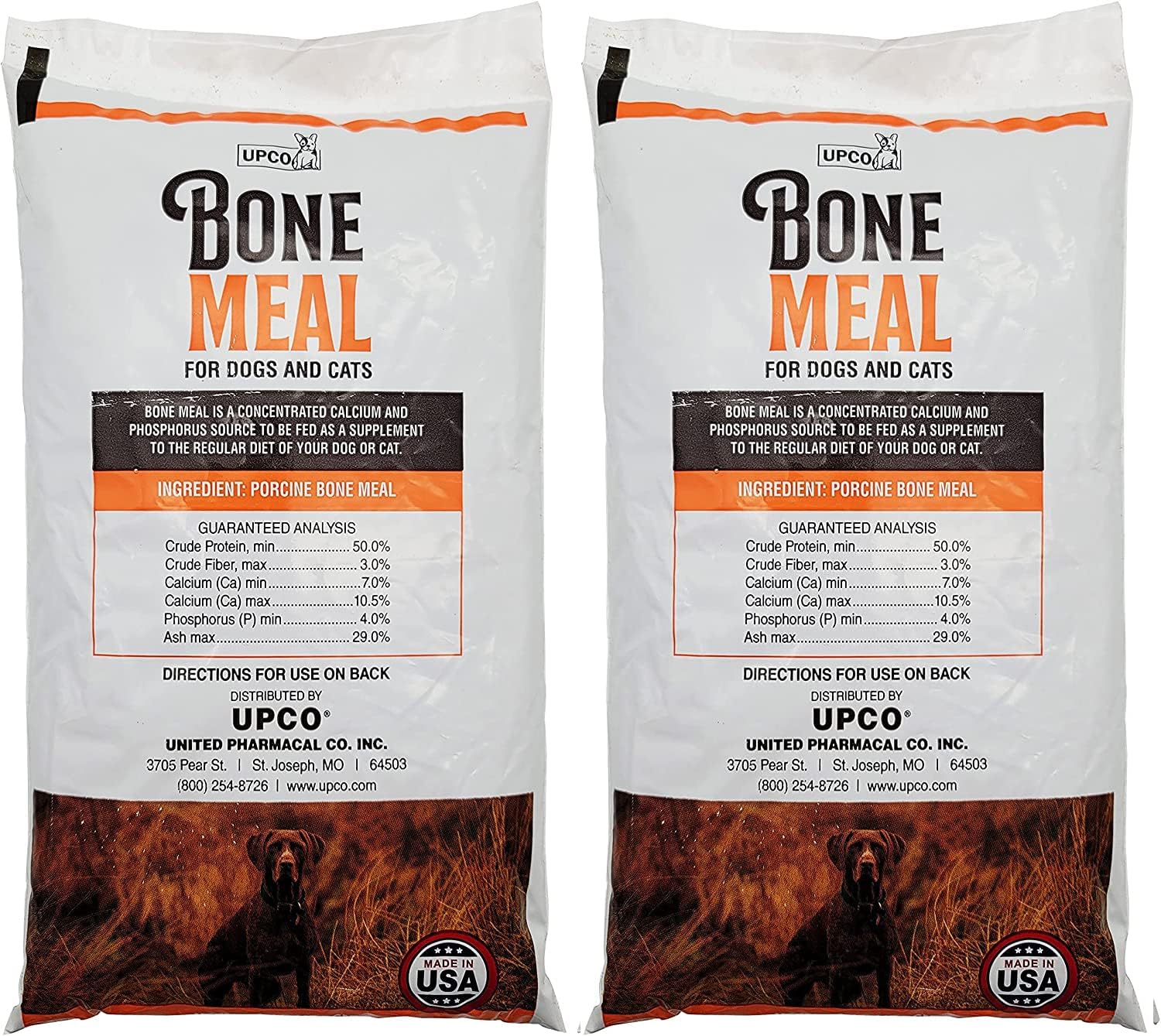 Steamed Bone Meal Powder for Dogs and Cats - 2 x 454g Packs (908g Total) - UPCO