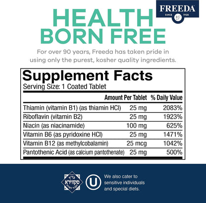 Freeda Vitamin B Complex No Folic No PABA - – Vitamina B3 (niacinamida): Favorece la salud de la piel y el sistema – Image 3