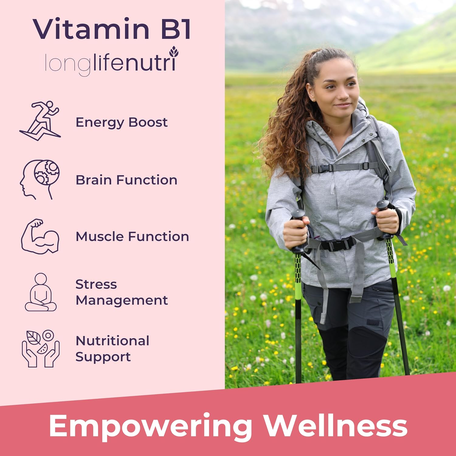 LongLifeNutri Vitamina B1 Gotas Líquidas - Tiamina Mononitrato para Energía y Salud Nerviosa, Absorción Rápida, 118 ml, 5 Meses de Suministro