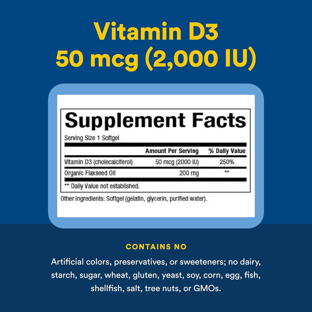 Natural Factors Vitamina D3 2000 UI (50 mcg) 120 Cápsulas Blandas