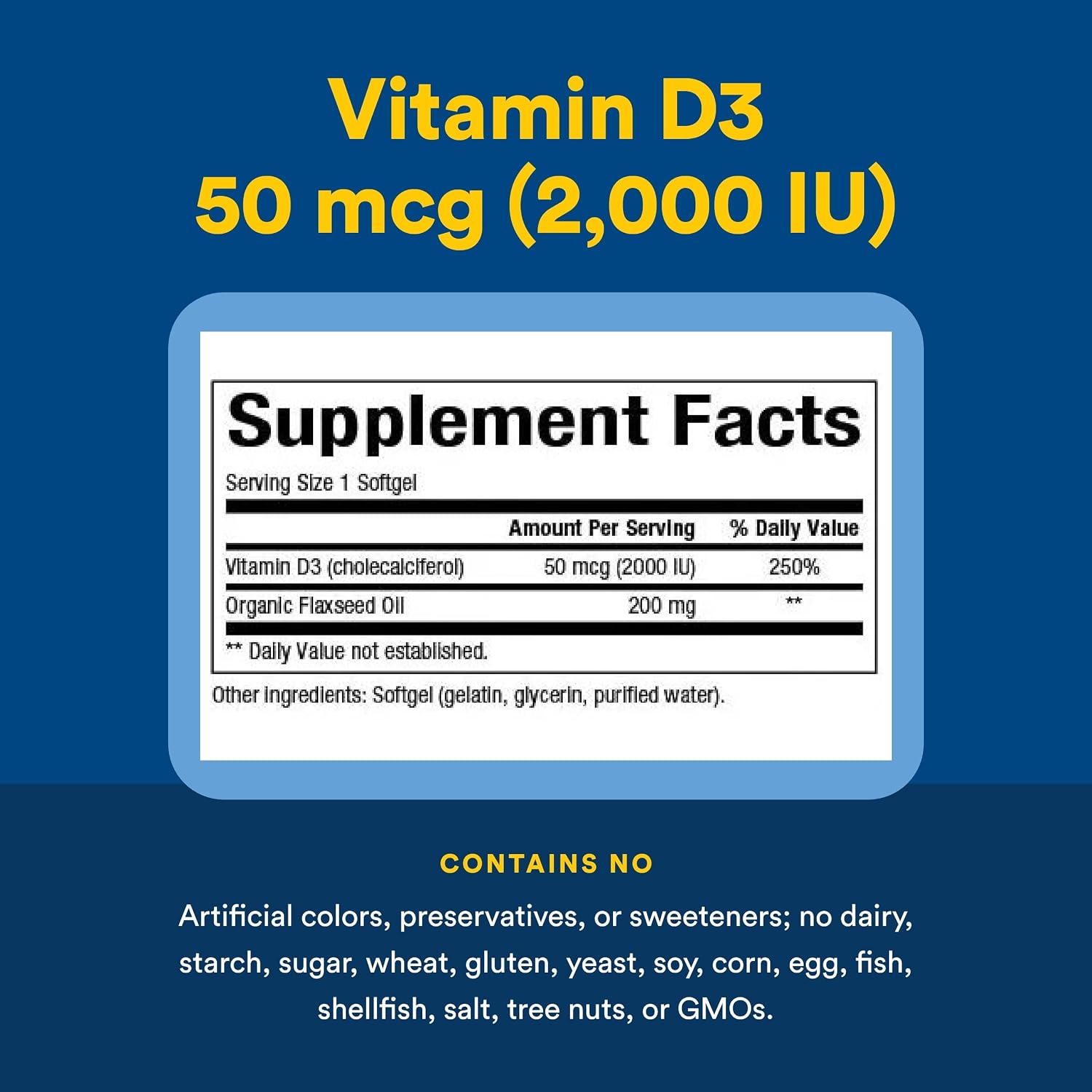 Natural Factors Vitamina D3 2000 UI (50 mcg) 120 Cápsulas Blandas