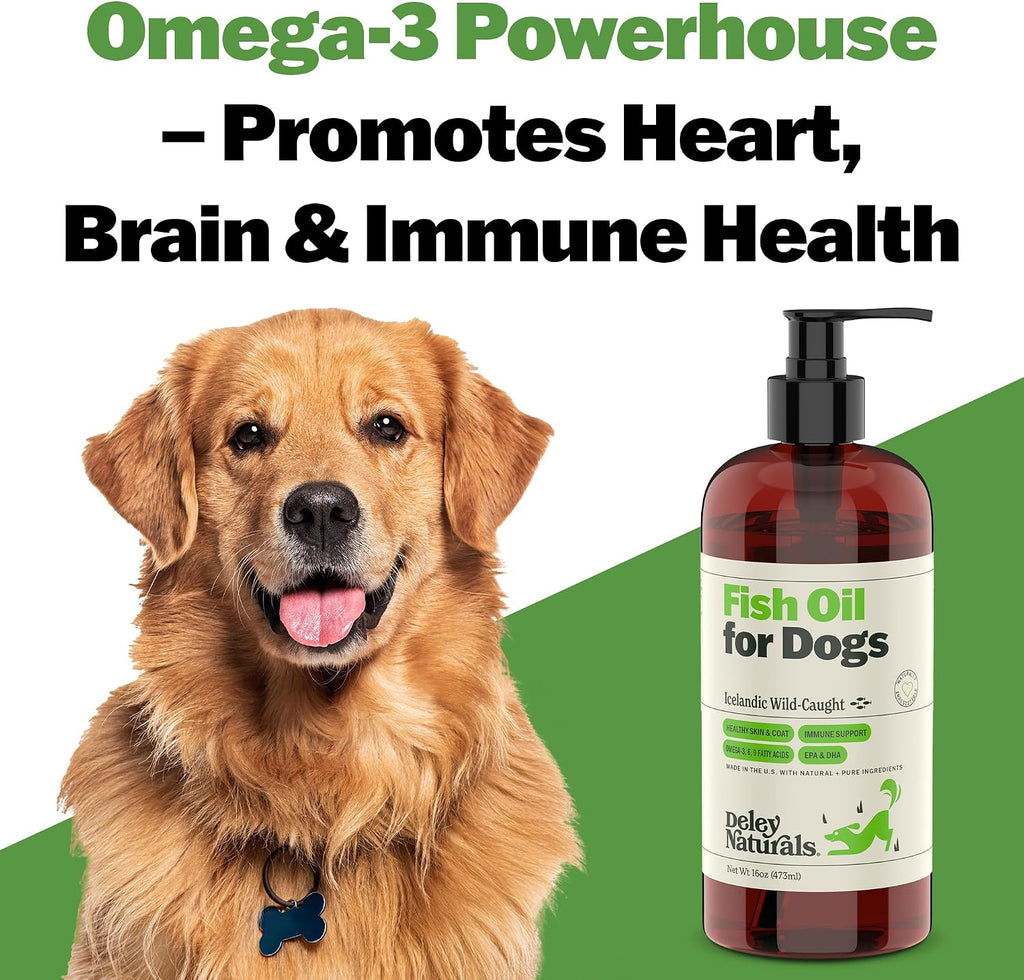 Deley Naturals Icelandic Fish Oil for Dogs - Omega 3 EPA/DHA - 473ml