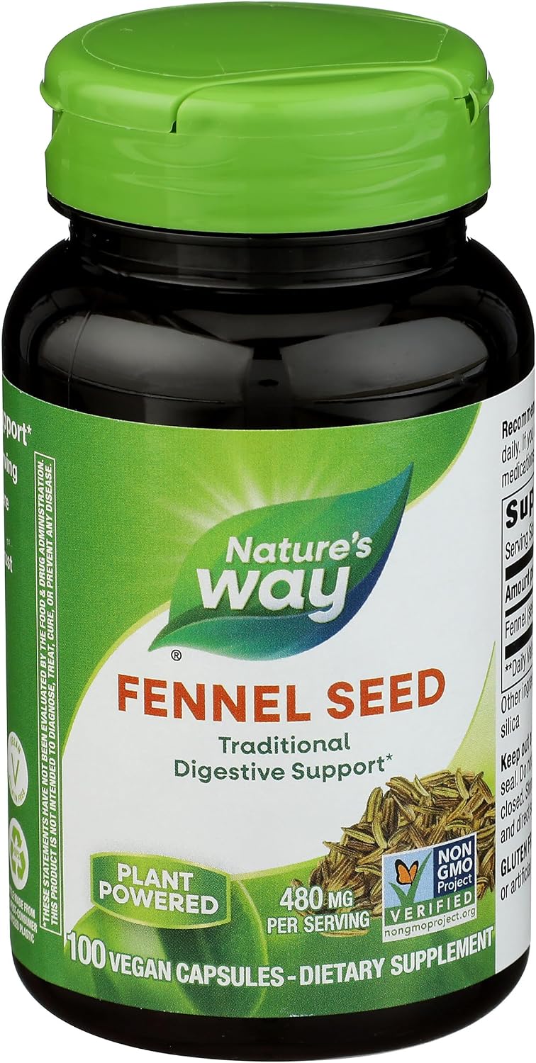 Nature's Way Semillas de Hinojo, 480 mg por dosis, 100 Cápsulas
