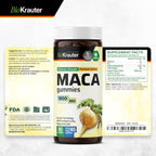 Maca Root for Women and Men - Black, Red & Yellow Maca Supplement 1800 mg for Drive, Performance & Energy Support - 90 Gummies, 45-Day Supply, Non-GMO, Banana Flavor