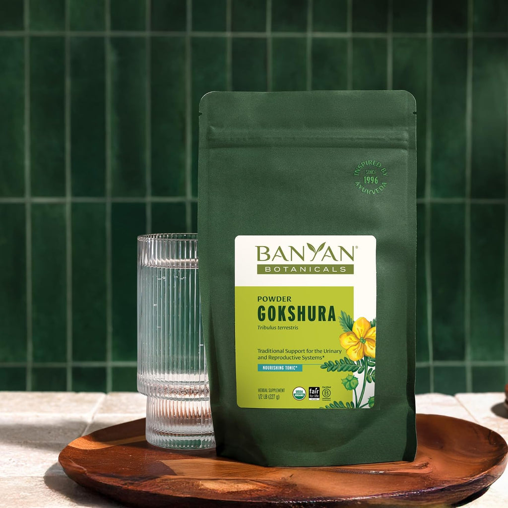 Banyan Botanicals Gokshura Powder – Polvo Orgánico de Fruta Gokshura (Tribulus Terrestris) – ½ lb (227 g)