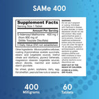 Jarrow Formulas SAMe 400 mg - 60 Comprimidos con Cubierta Entérica - Forma Activa S,S