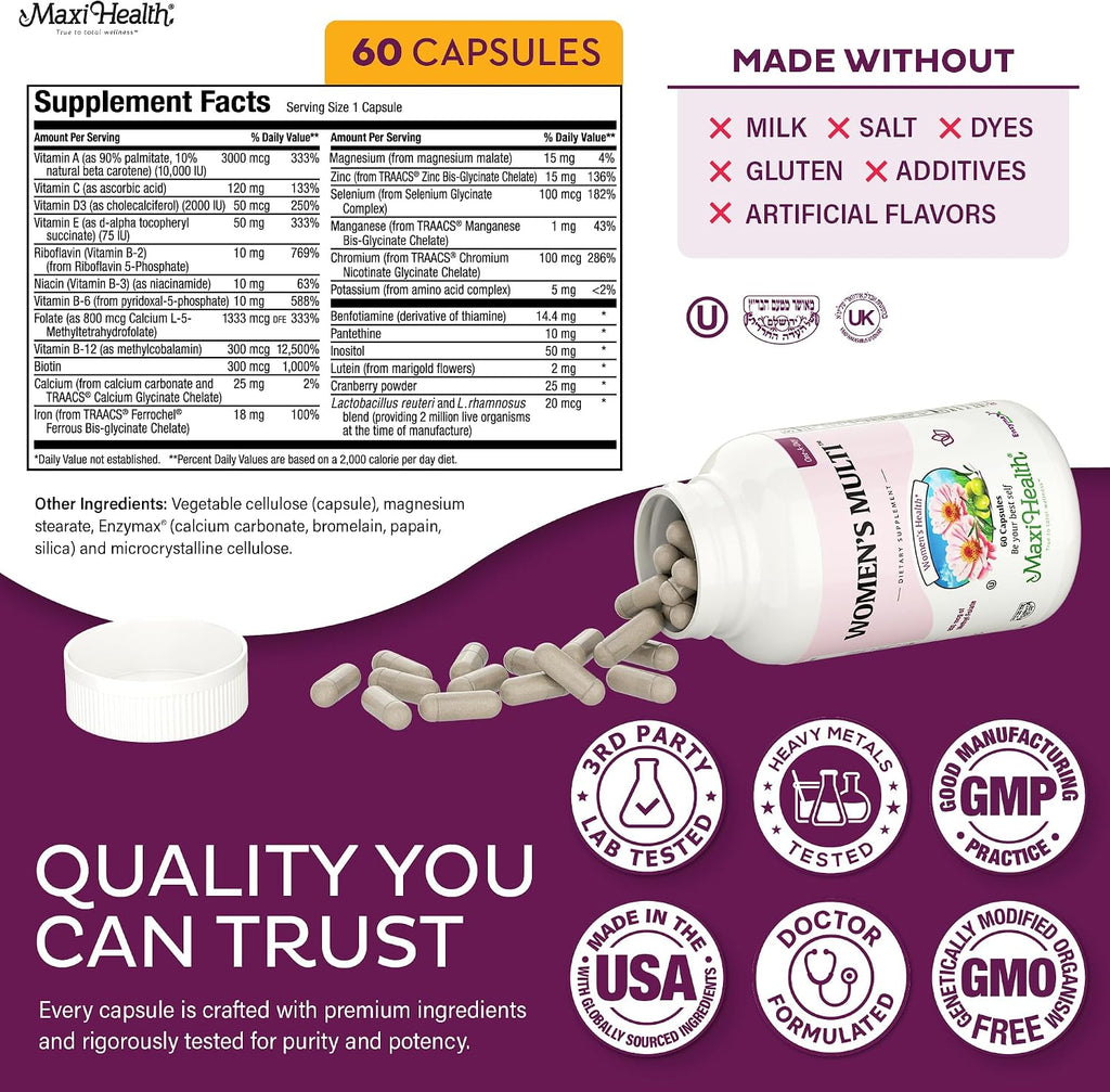 Multivitamínico para Mujeres – Metilado con 23 Vitaminas Clave | Maxi Health