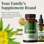 HERBAMAMA Rhodiola Rosea – 100 Cápsulas Veganas (50 Días)