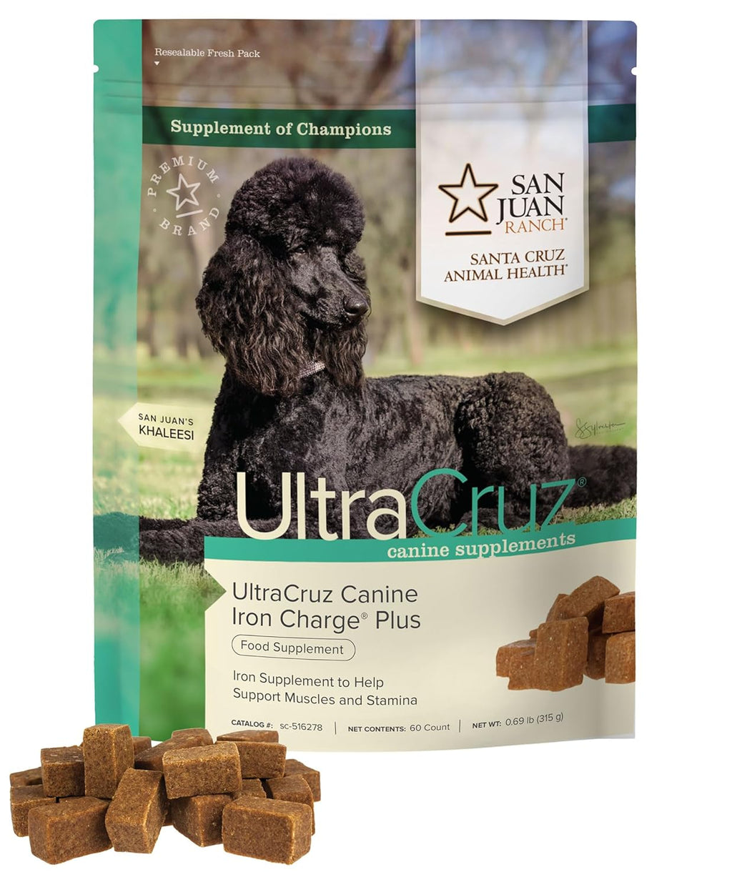 UltraCruz Canine Iron Charge® Plus, 60 Chews Sabrosos para Perros