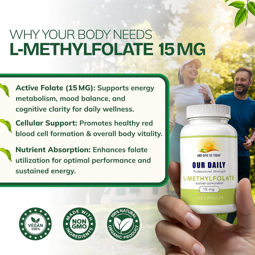 Our Daily Vites L-Metilfolato 15mg - 120 Cápsulas