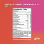 PureGood Liquid Multivitamin for Women | Multivitamínico Líquido para Mujeres con B12 Metilado, Folato, Biotina y Azafrán | Omega 3 6 7 9 | Energía, Estado de Ánimo y Equilibrio Hormonal | Sin Hierro | Sin Azúcar | 887 ml