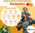Kids Multivitamin Gummies con Magnesio y Probióticos - Vegano, Sin Gelatina, Halal, Sabores Naranja y Fresa, 90 Unidades