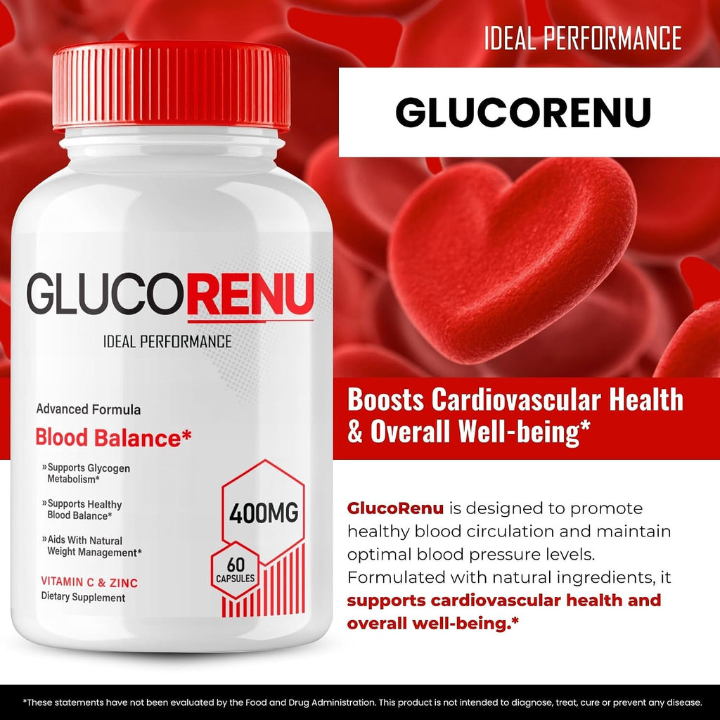 Gluco Renu Glyco Support Capsules - Suplemento de Salud y Bienestar, Fórmula Natural Avanzada (3 Paquetes)