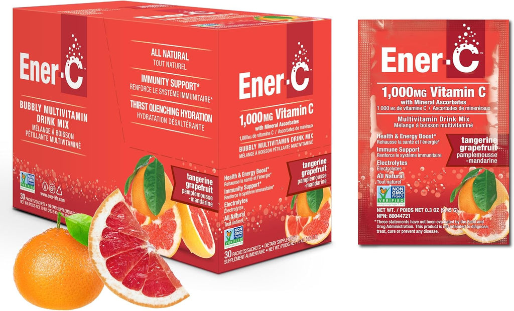 Ener-C Tangerine & Grapefruit Mezcla Multivitamínica en Polvo, 1000mg Vitamina C