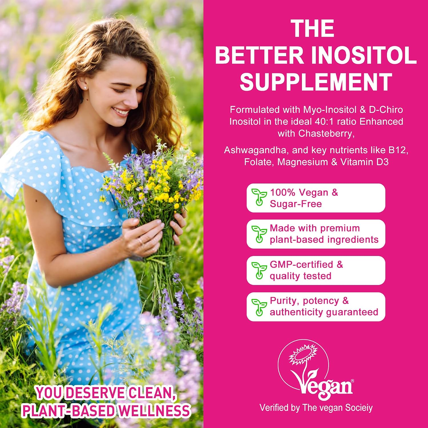 LILICARE Inositol Gummies para Mujeres - 2000mg Myo-Inositol + 50mg D-Chiro 40:1 con Chasteberry, Vitamina D3, Magnesio - Pack de 2 (120 Gominolas Veganas sin Azúcar)