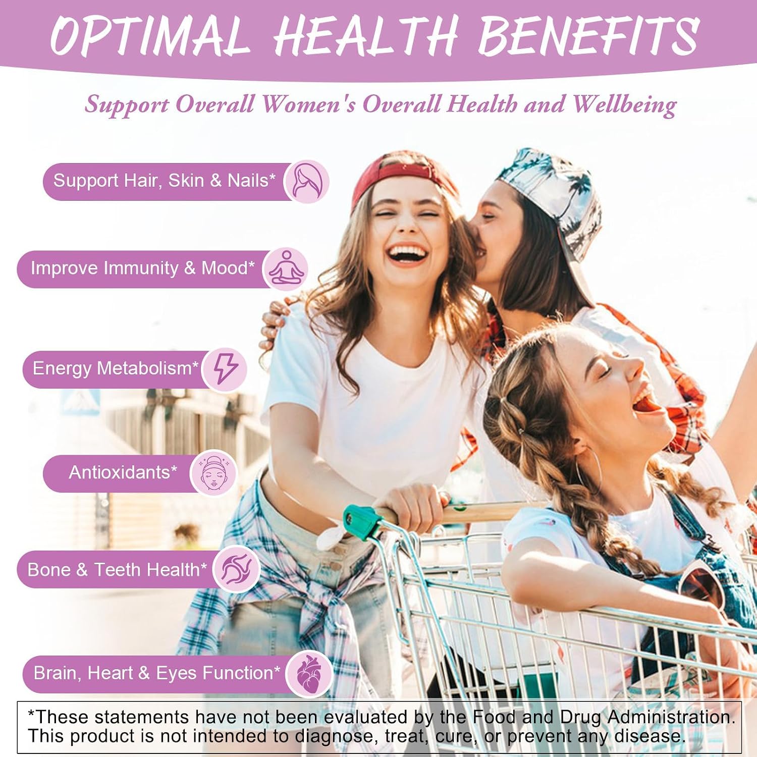 Totaria Multivitamin Gummies Sin Azúcar para Mujeres 14+ con Inositol, Hierro, Folato, Biotina