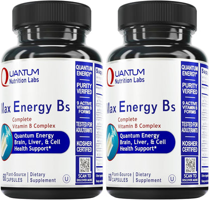 Quantum Nutrition Labs Max Energy Bs - Vitamin B Complex, Methylated B Complex Vitamins with Vitamin B1, B6, B12, Thiamin, – Image 7