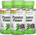 Solaray, Pasiflora (Passion Flower) 350 mg, 100 Cápsulas Vegetales (Pack de 3)