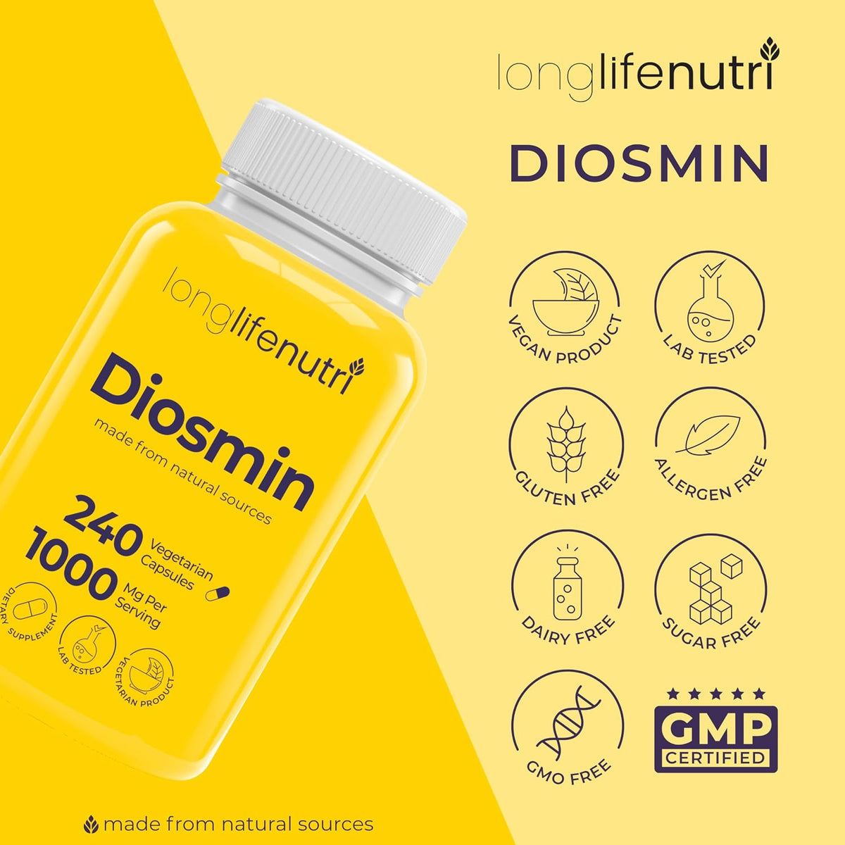 Diosmin 1000mg Advanced Formula - 240 – Acción antioxidante: Como flavonoide, la diosmina combate el estrés – Image 7