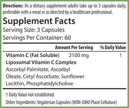 PURE® Vitamina C Liposomal 2100 mg - 180 Cápsulas, 60 Dosis - Alta Absorción con Lecitina de Girasol - Antioxidante para el – Image 7
