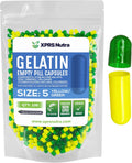 XPRS Nutra Cápsulas Vacías Tamaño 5 - 100 Unidades - Cápsulas de Gelatina Muy Pequeñas para Rellenar - Verde/Amarillo