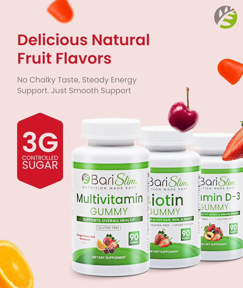 BariSlim Multivitamínico Bariátrico en Gominolas - Pack de 3 (90 Gomitas)