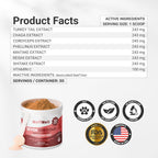 Turkey Tail Mushroom Powder para Perros - Mezcla de 7 Setas - WuffWell