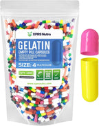XPRS Nutra Cápsulas Vacías Tamaño 4 - 100 uds - Cápsulas de Gelatina para Rellenar tus Propios Suplementos