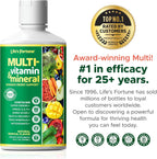 Life's Fortune Multivitamínico Líquido para Adultos y Mayores – 90+ Nutrientes, Sabor Tropical, 946 ml