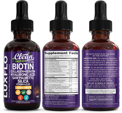 LuxFlo Biotina y Colágeno Líquido - – La vitamina B12 contribuye al funcionamiento normal del sistema nervioso. – Image 8
