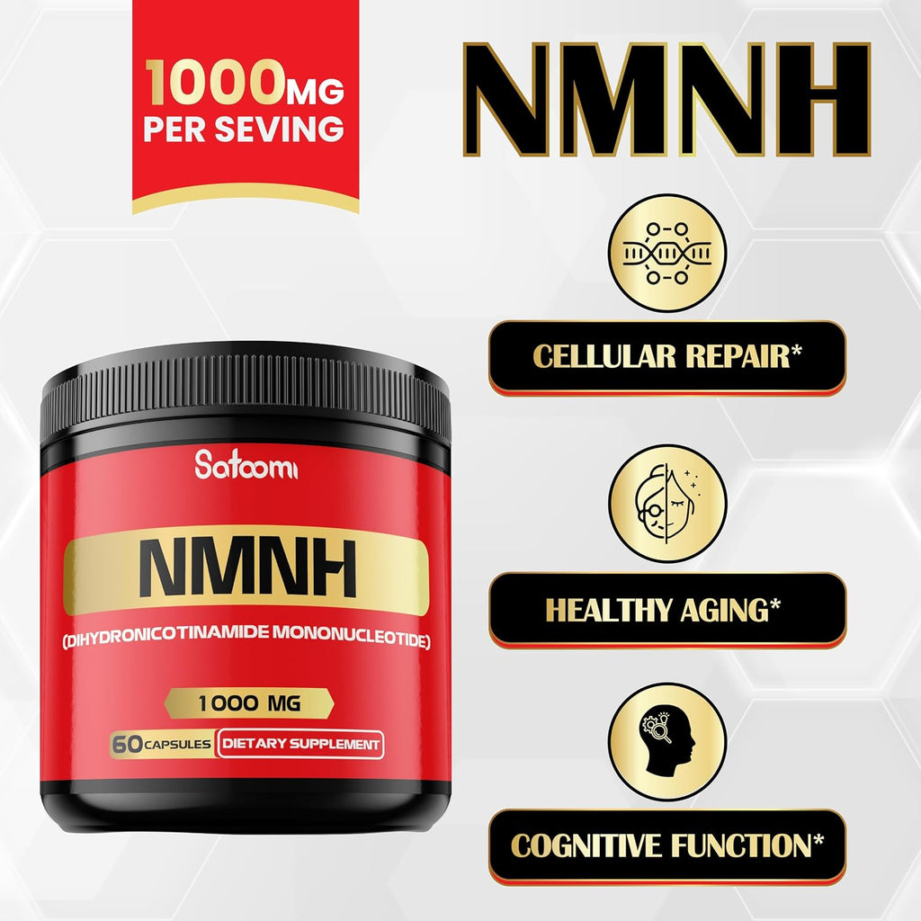 NMNH (Dihydronicotinamide Mononucleotide) - 1000mg por dosis - Suplemento NAD+ - 60 Cápsulas - 30 Días