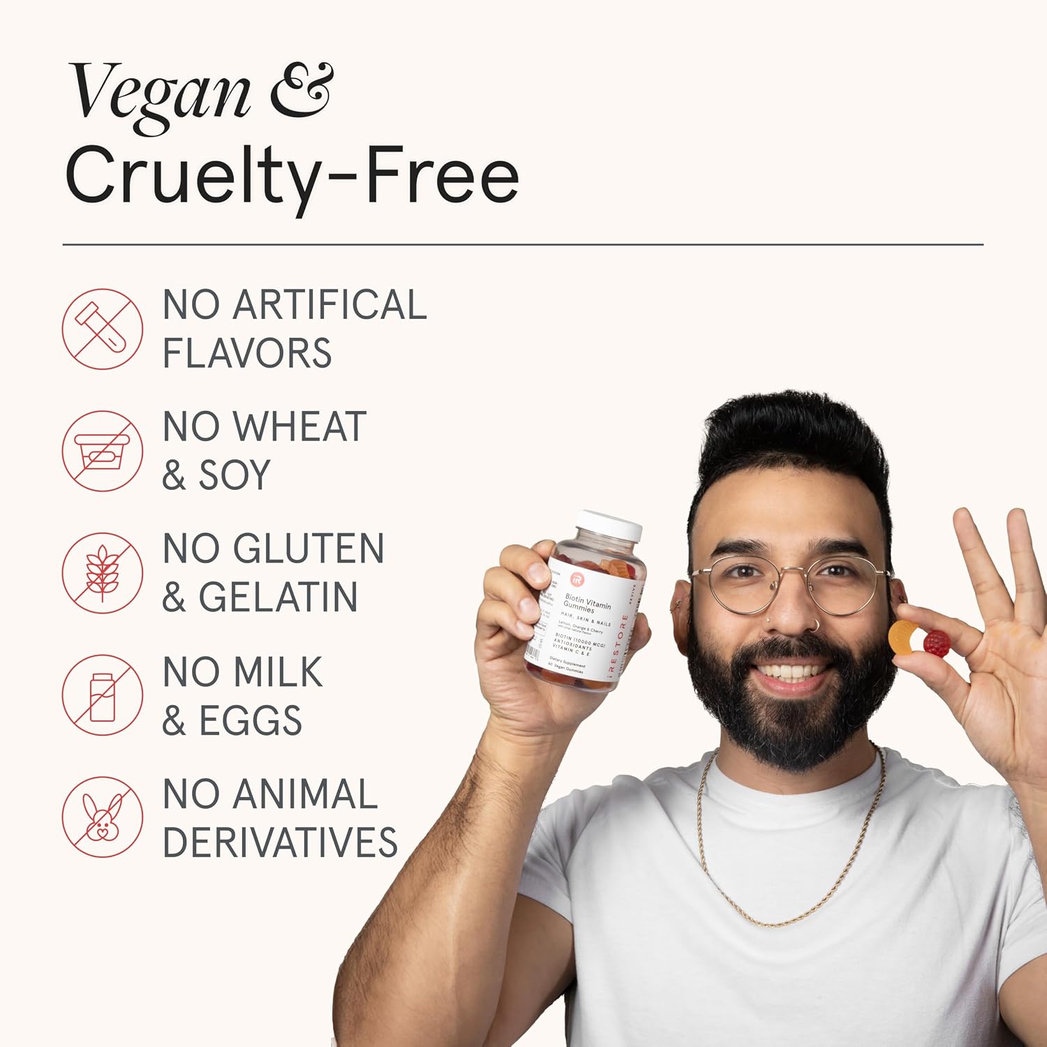 iRestore Gominolas de Biotina 10.000 mcg, Veganas, Pack de 3