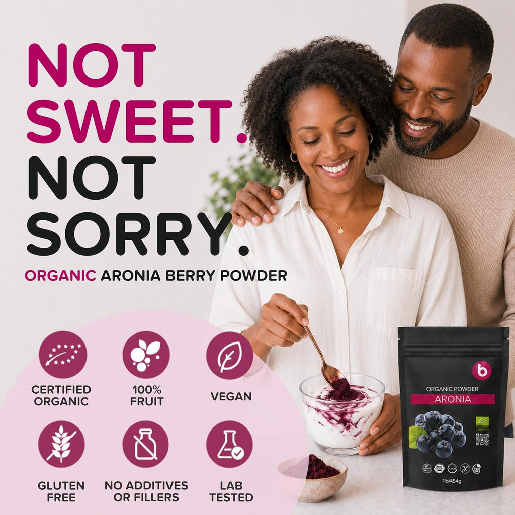 Polvo de Aronia Natural - Bayas de Chokeberry Negro (453g)