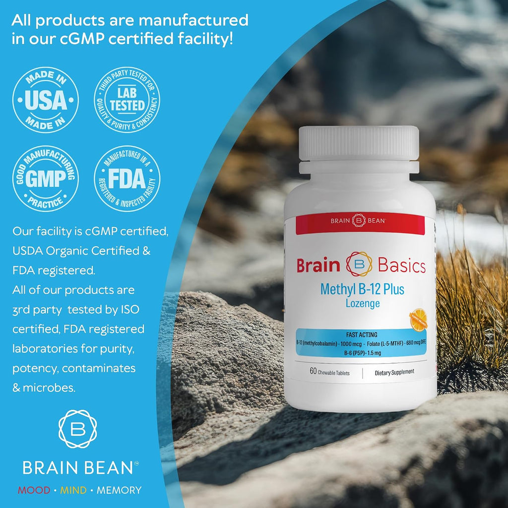 Metil B-12 y Metil Folato de Alta Potencia – 60 Comprimidos Masticables Sabor Naranja