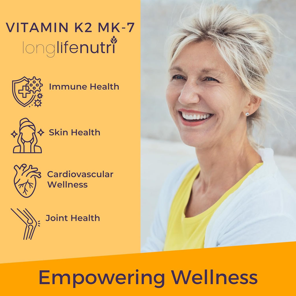 LongLifeNutri Vitamina K2 MK-7 100mcg – 120 Cápsulas Vegetales