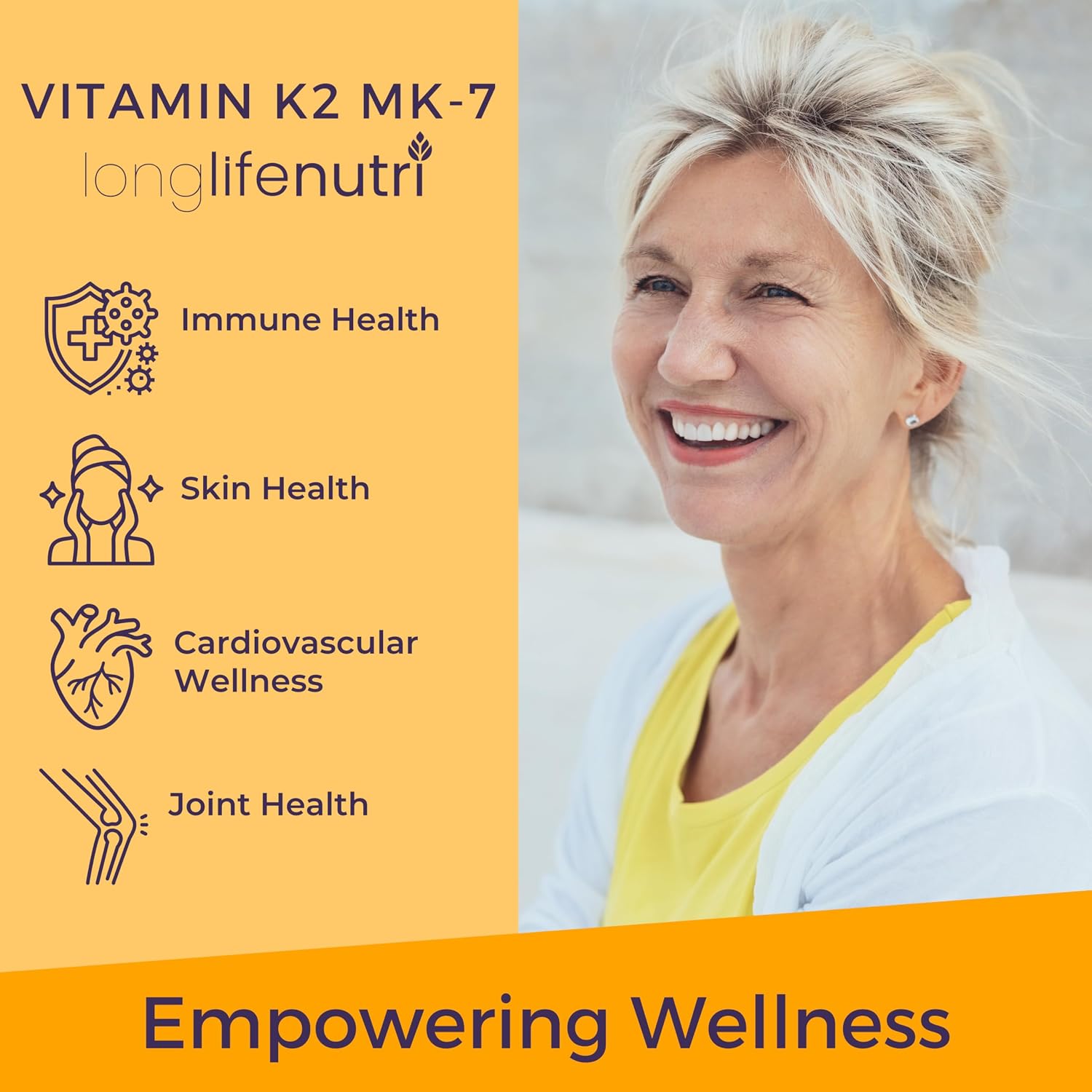 LongLifeNutri Vitamina K2 MK-7 100mcg – 120 Cápsulas Vegetales