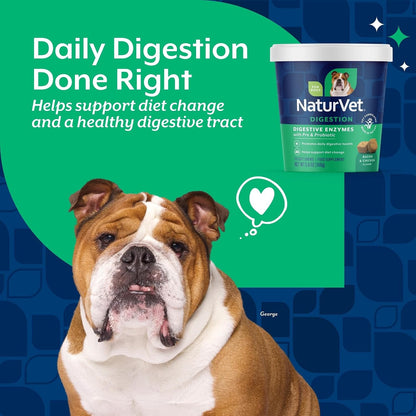 NaturVet – Enzimas Digestivas con Probióticos y Prebióticos – para Perros (Masticables Blandos, 70 unidades) – Image 3