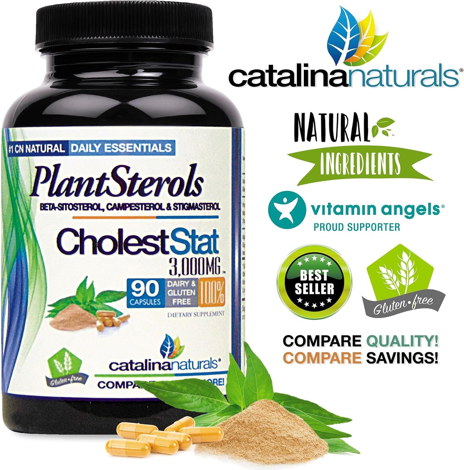 Catalina Naturals Complejo de Esteroles Vegetales Triple Potencia - Cholest-Stat - 3000mg - 90 Comprimidos
