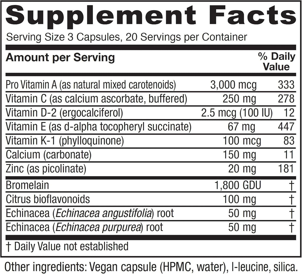 Vitanica Opti-Recovery - Complemento Alimenticio para Apoyo Pre y Post Cirugía, 60 Cápsulas Veganas