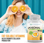 Liposomal Vitamin C 1400mg Per Serving - 180 Veggie Capsules High Absorption Ascorbic Acid