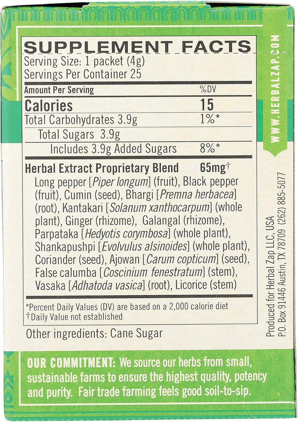 Herbal Zap – Apoyo Digestivo e Inmunológico Ayurvédico Vata Kapha, 25 unidades
