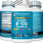 Super B-100 Complex – Complejo de Vitaminas B – Alta Potencia con Colina, Inositol y PABA – 100 Comprimidos