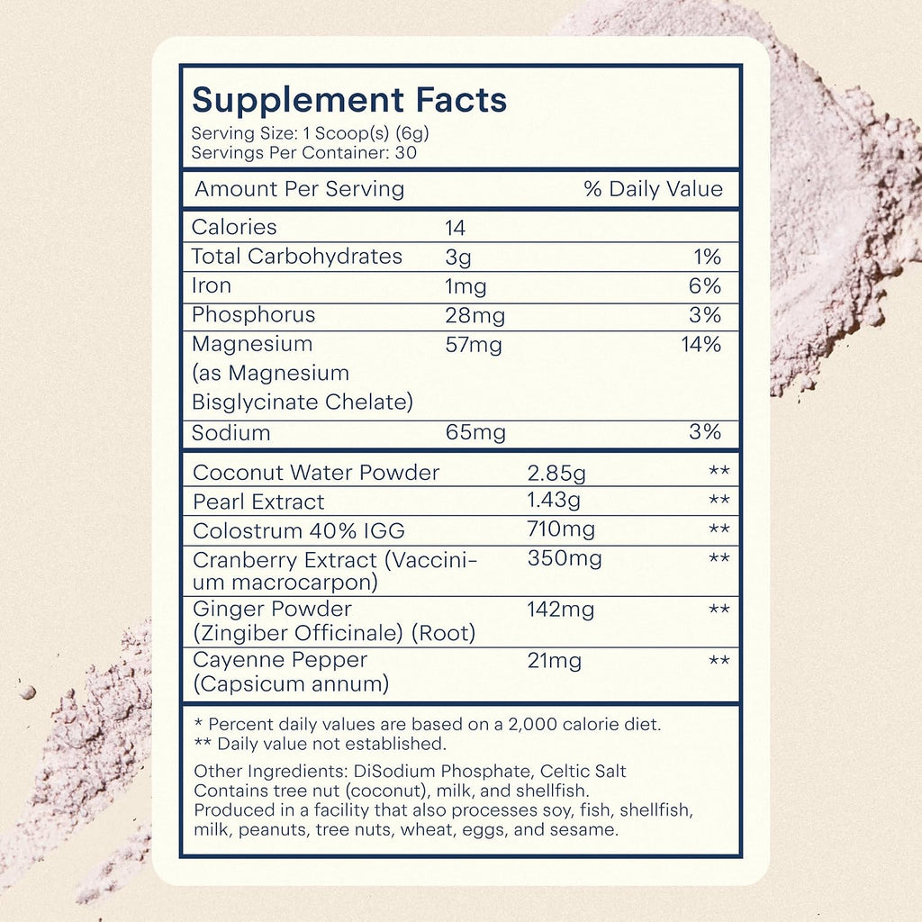 The Skinny Confidential Beauty Salt - Polvo de Hidratación con Colostrum, Electrolitos y Perla