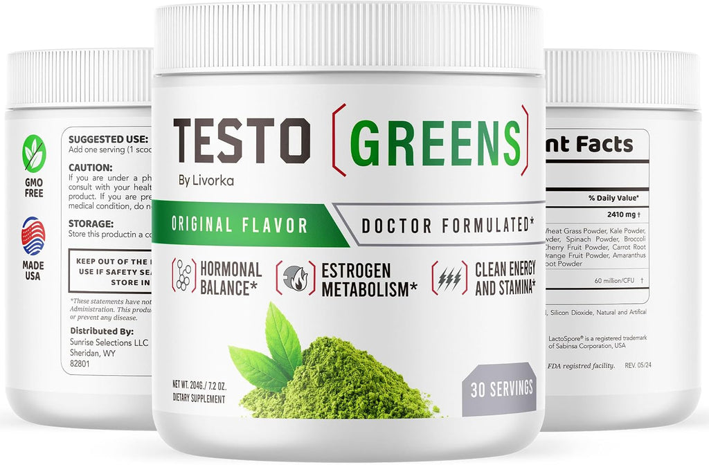 Testo Greens Powder - Fórmula Avanzada de Superalimentos Verdes, 30 Porciones